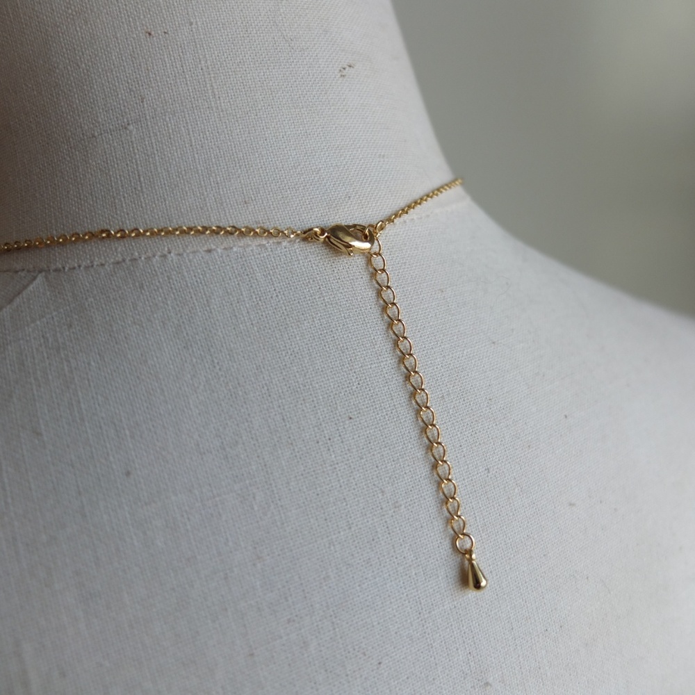 Rainbow Curve Crystal Bar Pendant Necklace - Picture 10 of 11